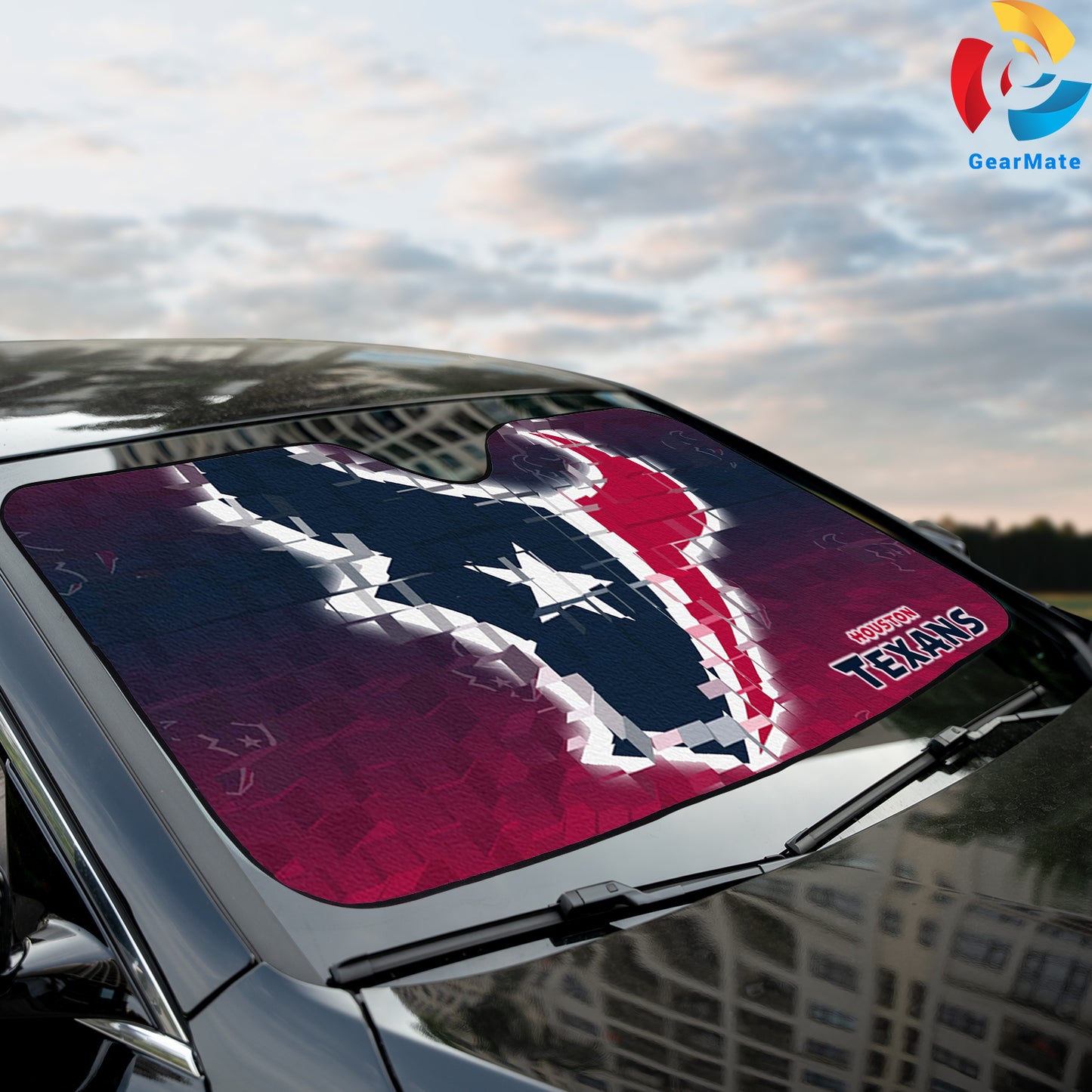 Houston Texans NFL Football Logo Reflective Car Sunshade – Premium Heat & UV Protection, Universal Fit