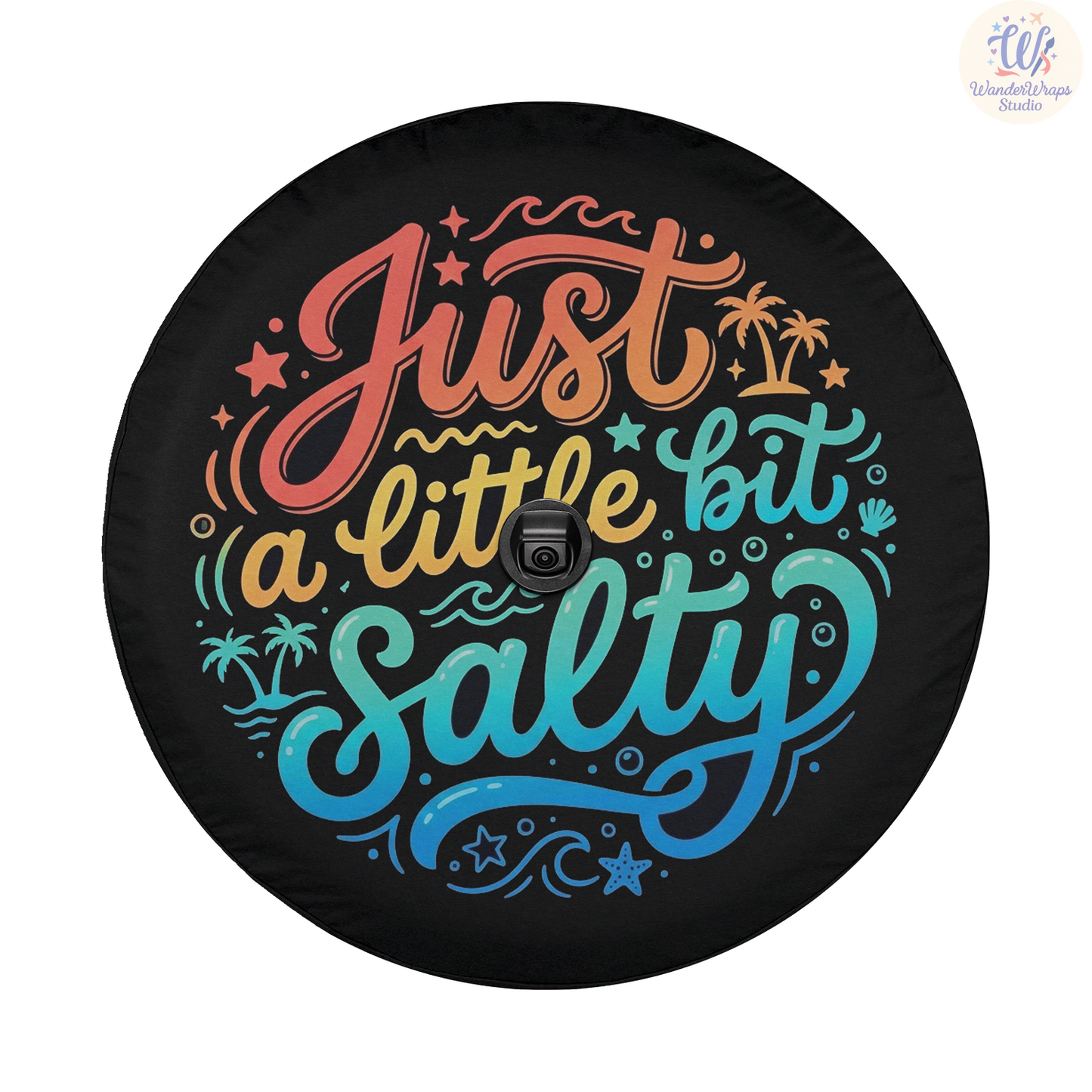 Just A Little Salty Spare Tire Cover – Waterproof UV Resistant Protector with Camera Hole