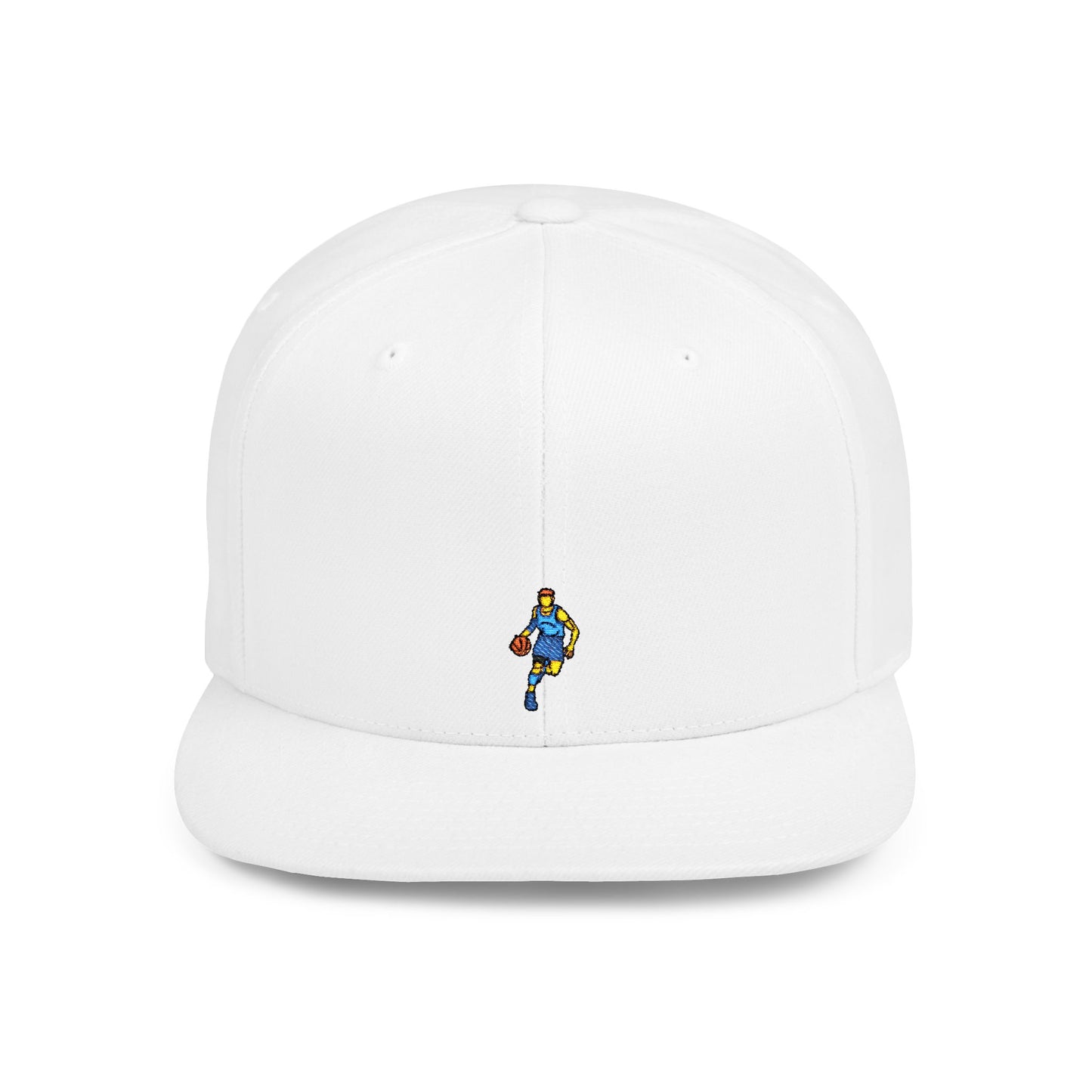 Icons Embroidered Basketball Player On Cat Flat Bill Snapback – Lightweight, Custom Fit, Premium Quality