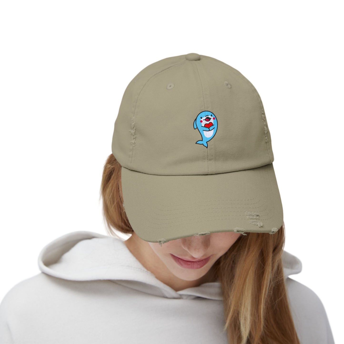 Dolphin Vintage Distressed Dad Hat Unisex Adjustable Cotton Twill Baseball Cap for Casual Everyday Wear