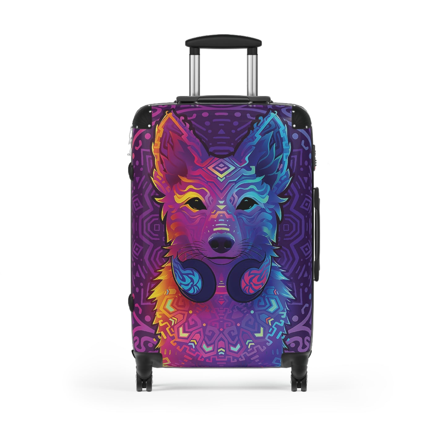 Abstract Dog DJ Digital Art Carry-On Suitcase - Stylish Luggage for Travelers