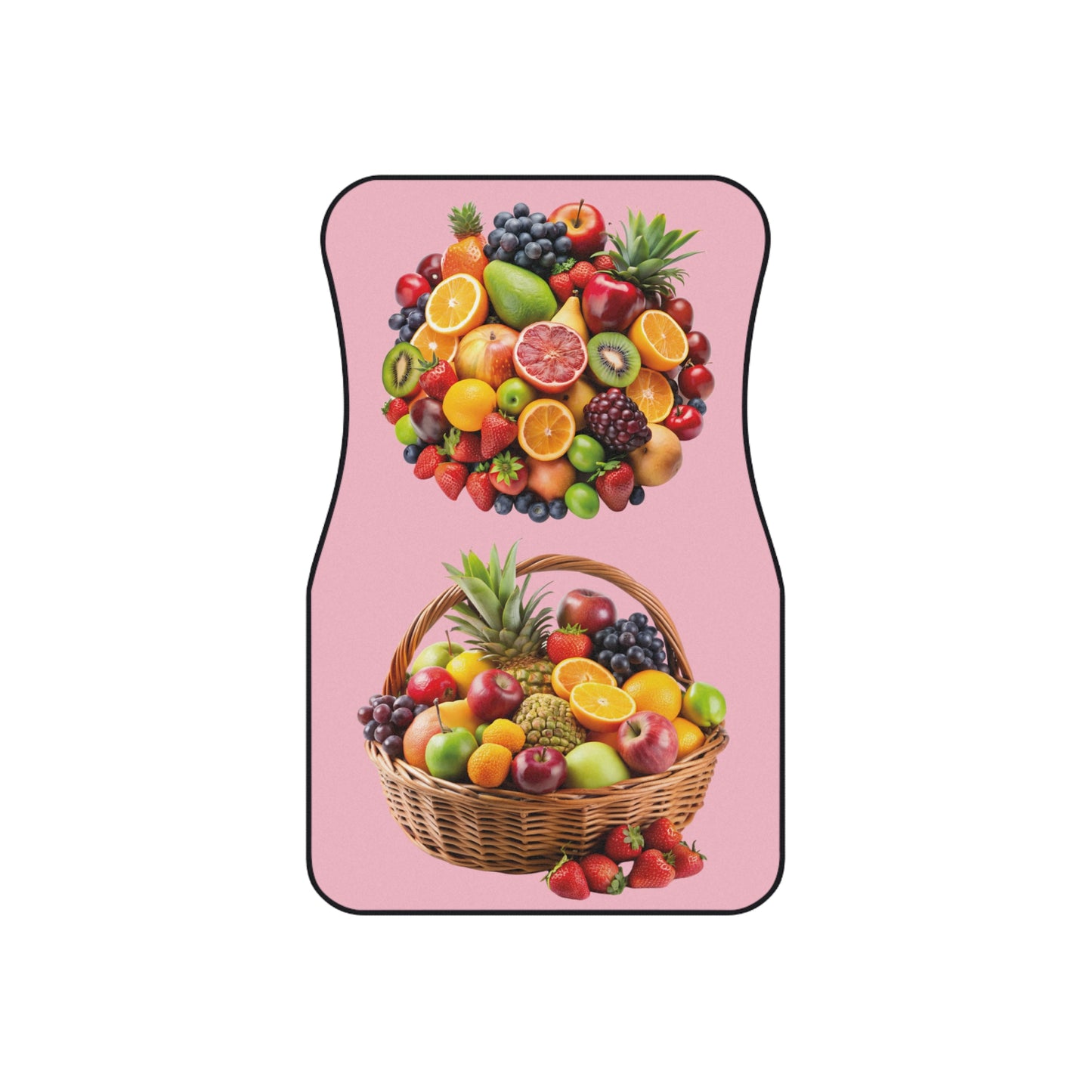 Fruits Assortment Apple Background Car Floor Mats – 2-Piece Front Set, Durable & Stylish, Universal Fit