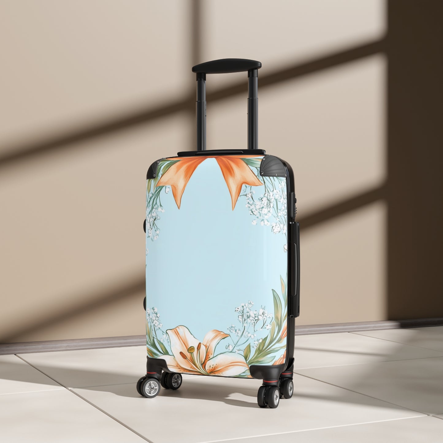 Nature Flowers Floral Lily Bow Carry-On Suitcase - Stylish Luggage for Travelers