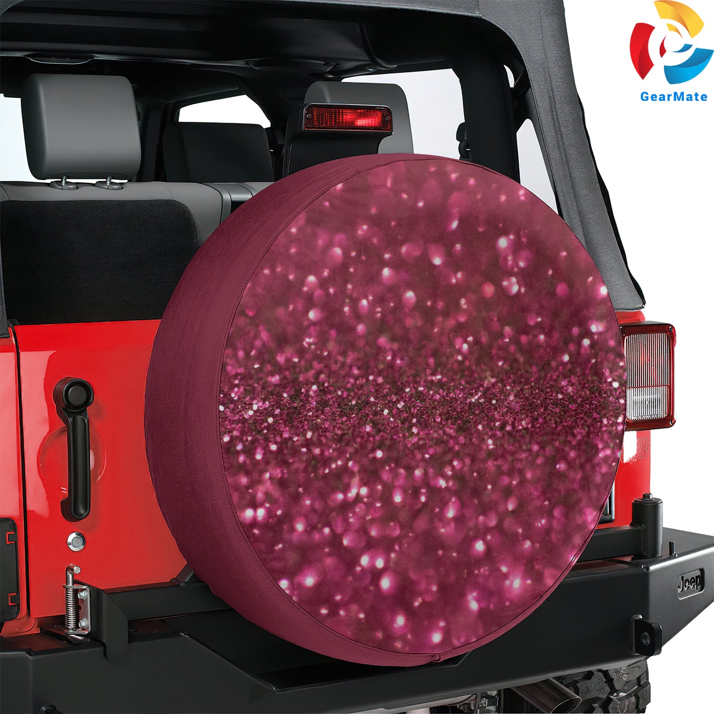 Pink Glitter Shimmering Spare Tire Cover – Premium Waterproof UV Resistant Protector
