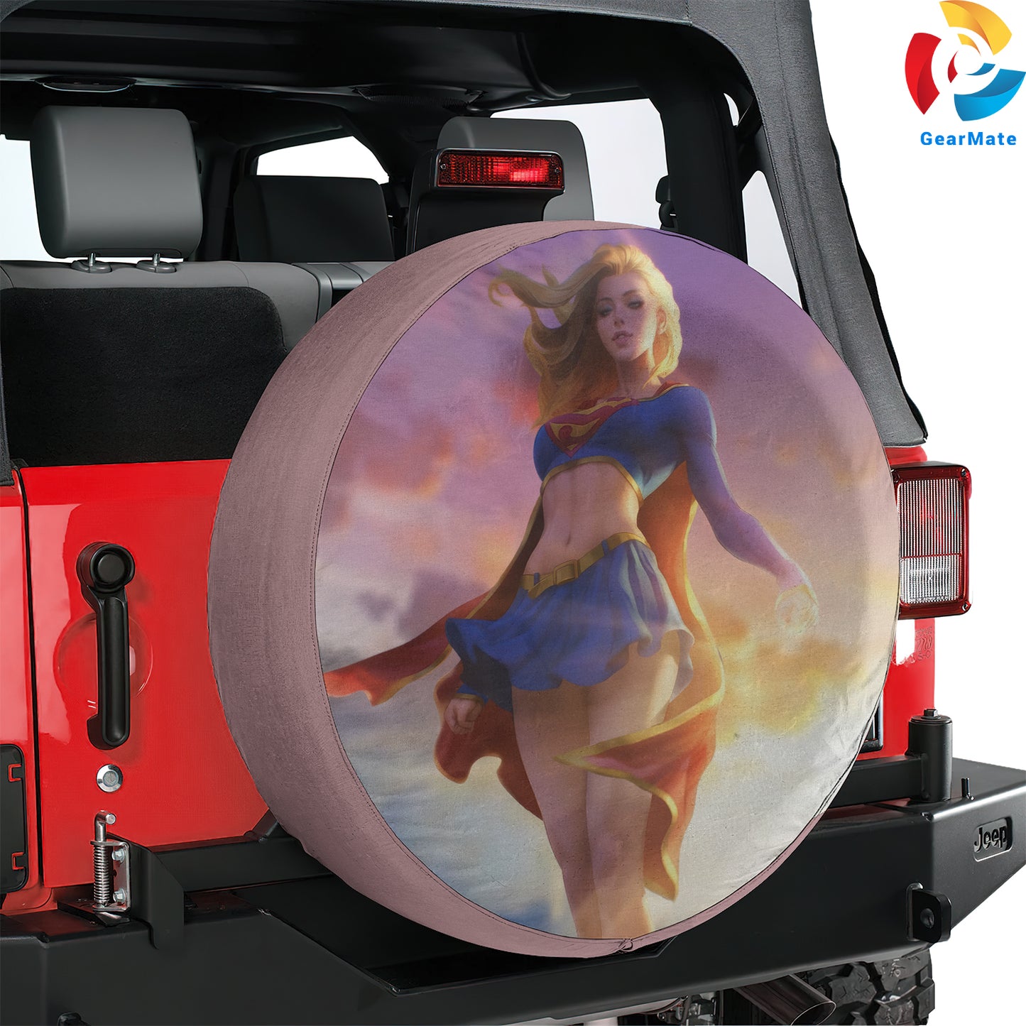 DC Super Girl Comics Spare Tire Cover – Premium Waterproof UV Resistant Protector