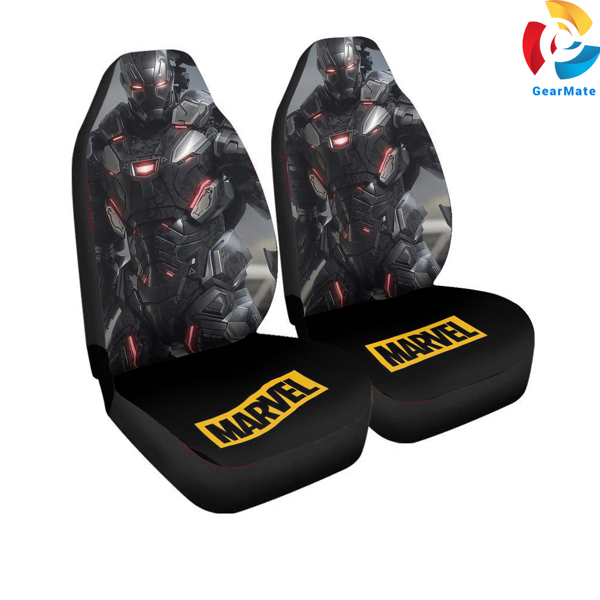 Marvel War Machine Car Seat Covers – High Quality Graphic and Polar Fleece Protector Set