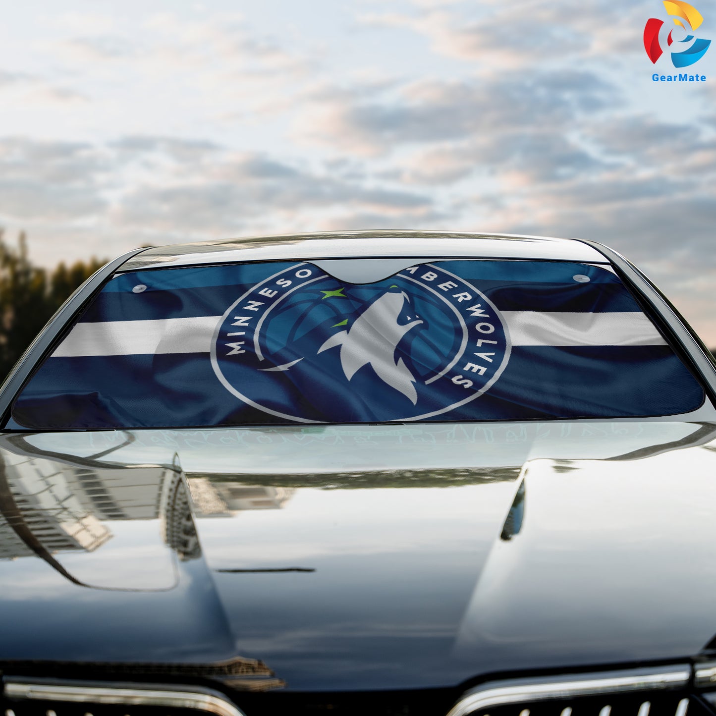 Minnesota Timberwolves Basketball NBA Team Reflective Car Sunshade – Premium Heat & UV Protection, Universal Fit