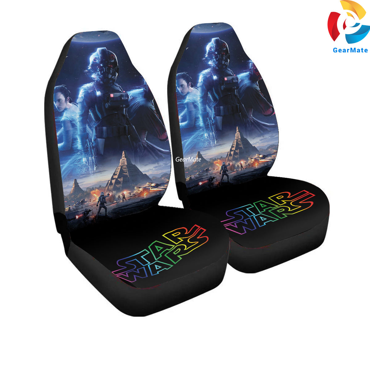 Starwars Fight Battle Car Seat Covers – High Quality Graphic and Polar Fleece Protector Set