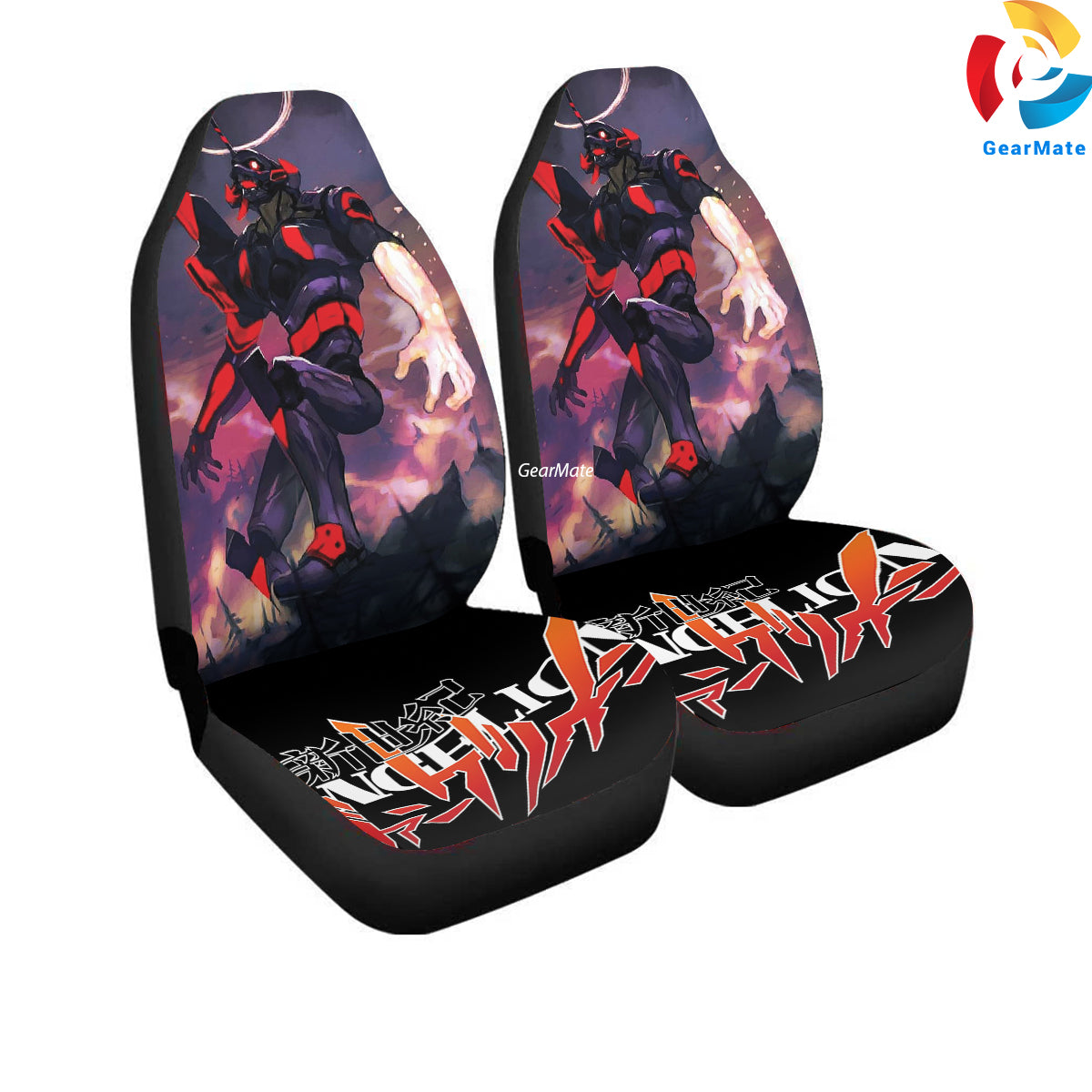 New Genesis Evangelion Anime Car Seat Covers – High Quality Graphic and Polar Fleece Protector Set