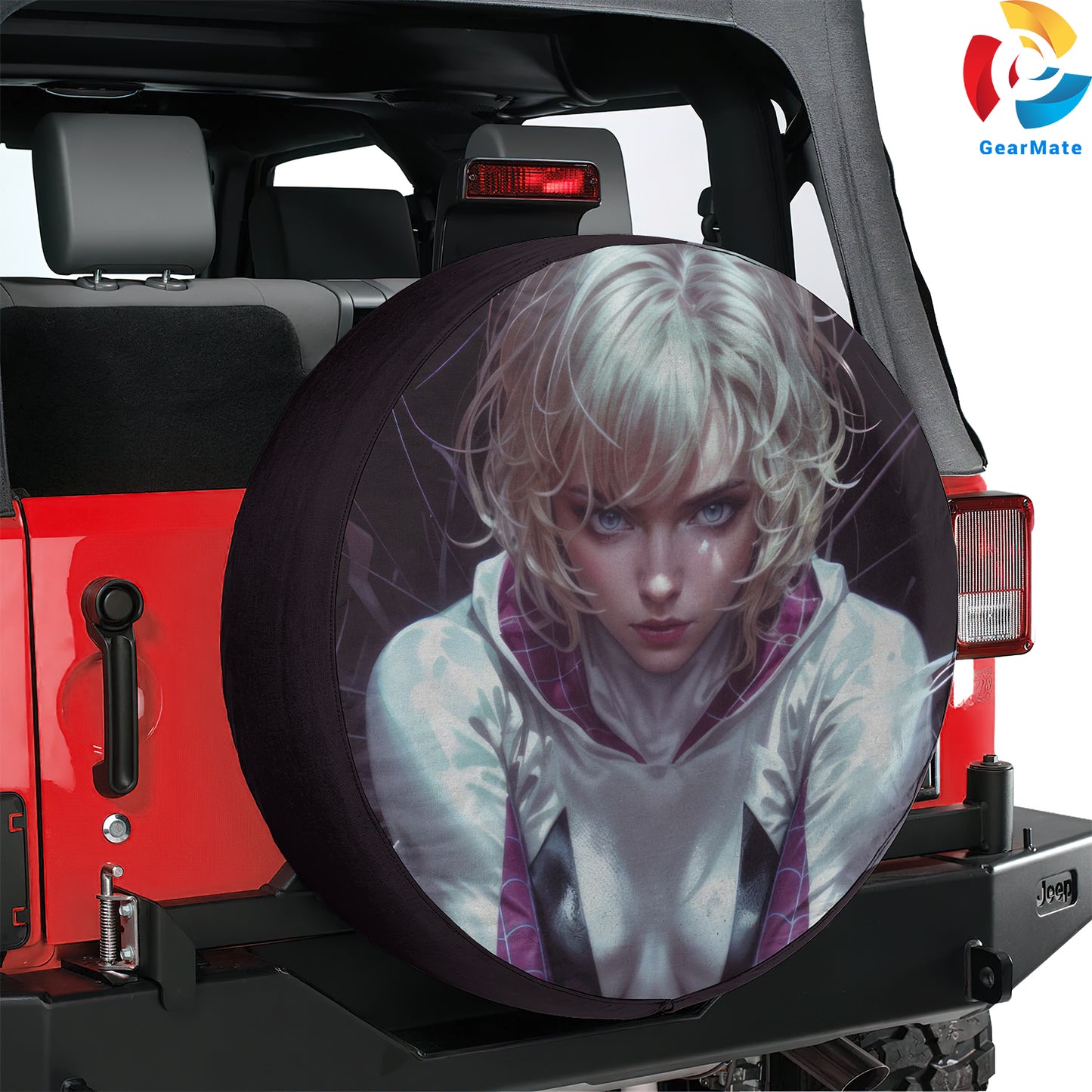 Marvel Gwen Stacy Spider Girl Spare Tire Cover – Premium Waterproof UV Resistant Protector