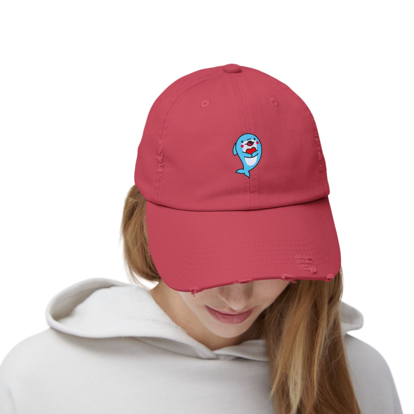Dolphin Vintage Distressed Dad Hat Unisex Adjustable Cotton Twill Baseball Cap for Casual Everyday Wear