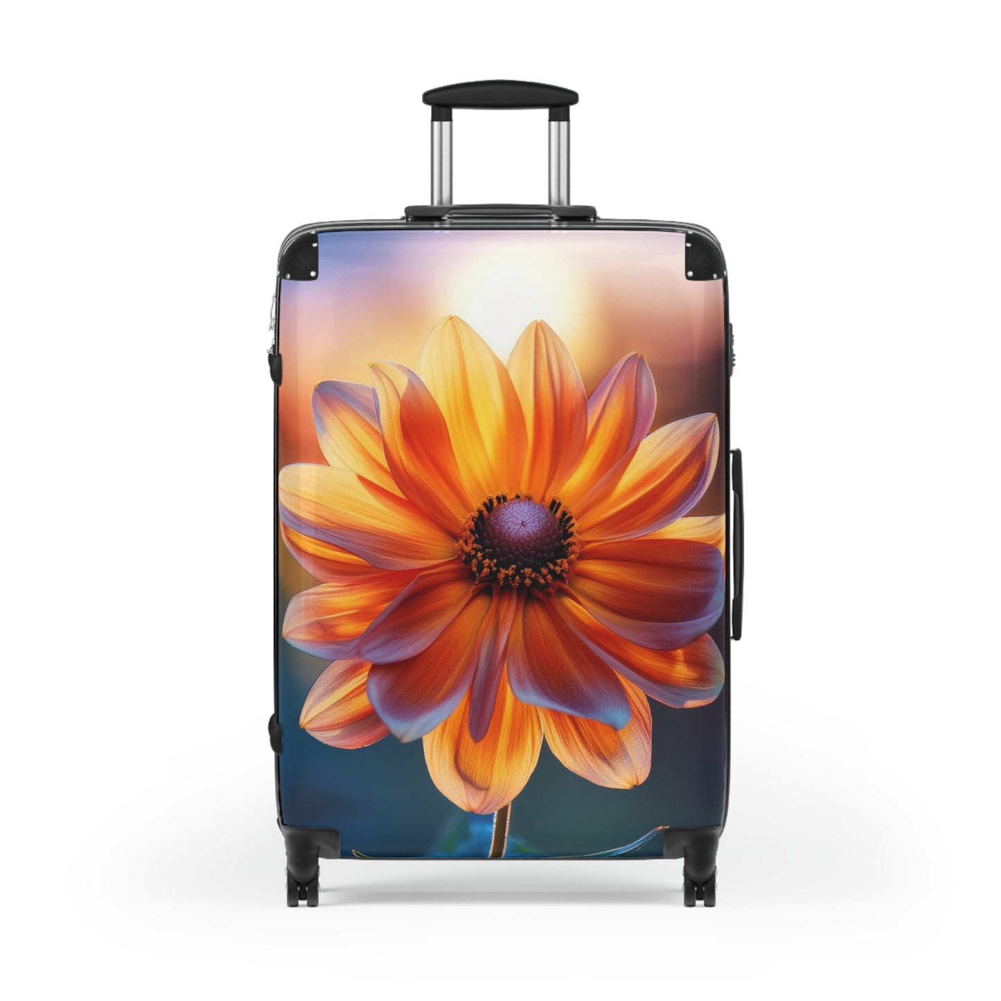 Nature Flowers Floral Orange Glow Art Carry-On Suitcase - Stylish Luggage for Travelers