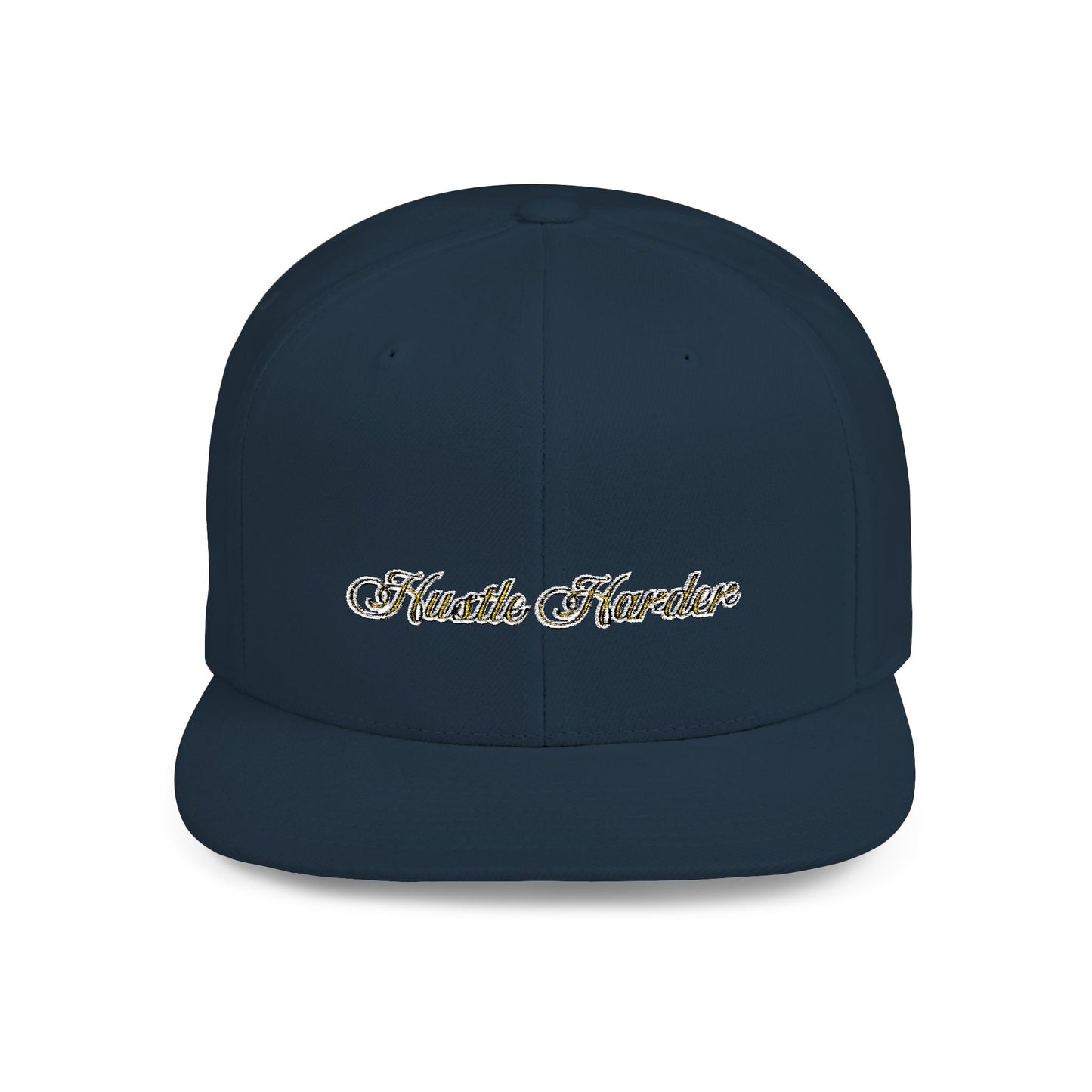 Text Hustle Harder Flat Bill Snapback – Lightweight, Custom Fit, Premium Quality