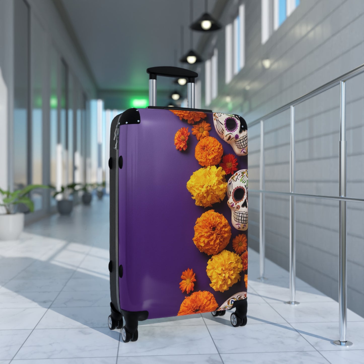 Nature Flowers Floral Skull Art Carry-On Suitcase - Stylish Luggage for Travelers