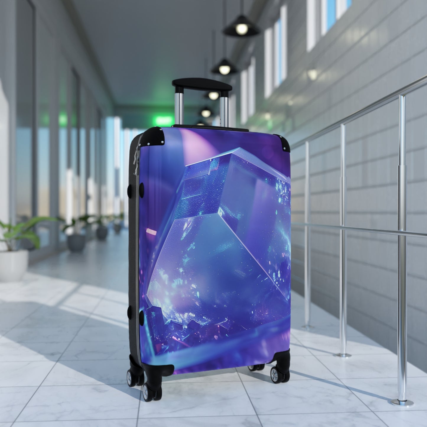 Abstract Sparkling Gemstone Art Carry-On Suitcase - Stylish Luggage for Travelers