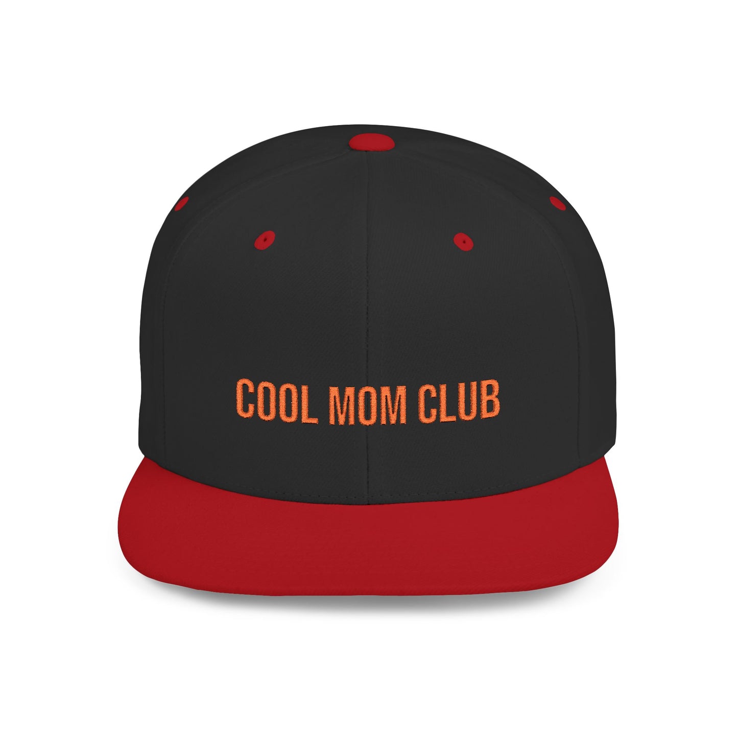 Text Cool Mom Club Flat Bill Snapback – Lightweight, Custom Fit, Premium Quality