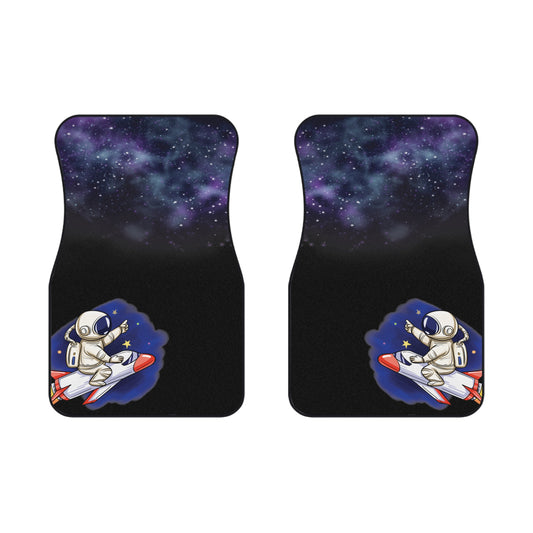 Space Astronaut Cosmic Car Floor Mats – 2-Piece Front Set, Durable & Stylish, Universal Fit