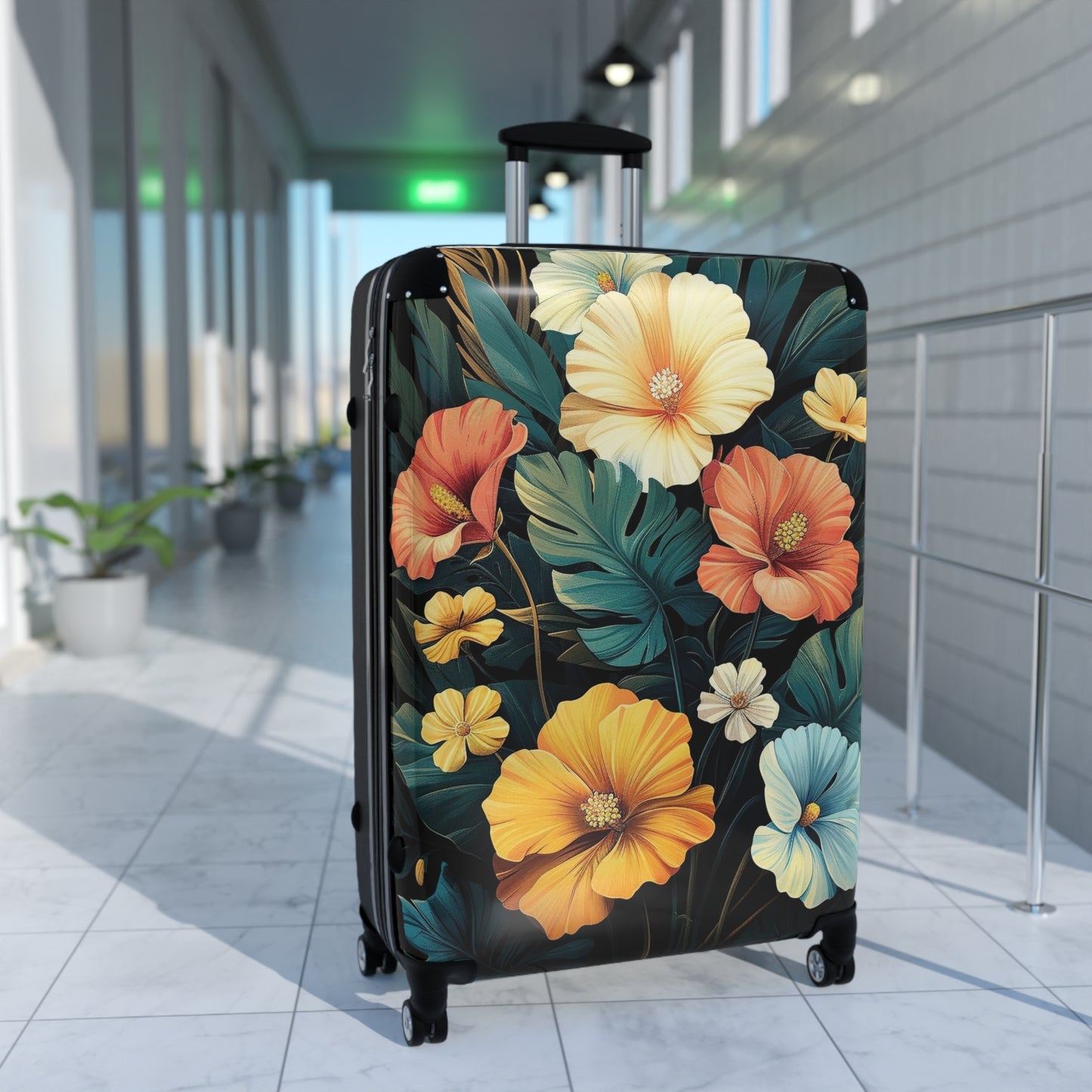 Nature Flowers Floral Animated Luau Art Carry-On Suitcase - Stylish Luggage for Travelers
