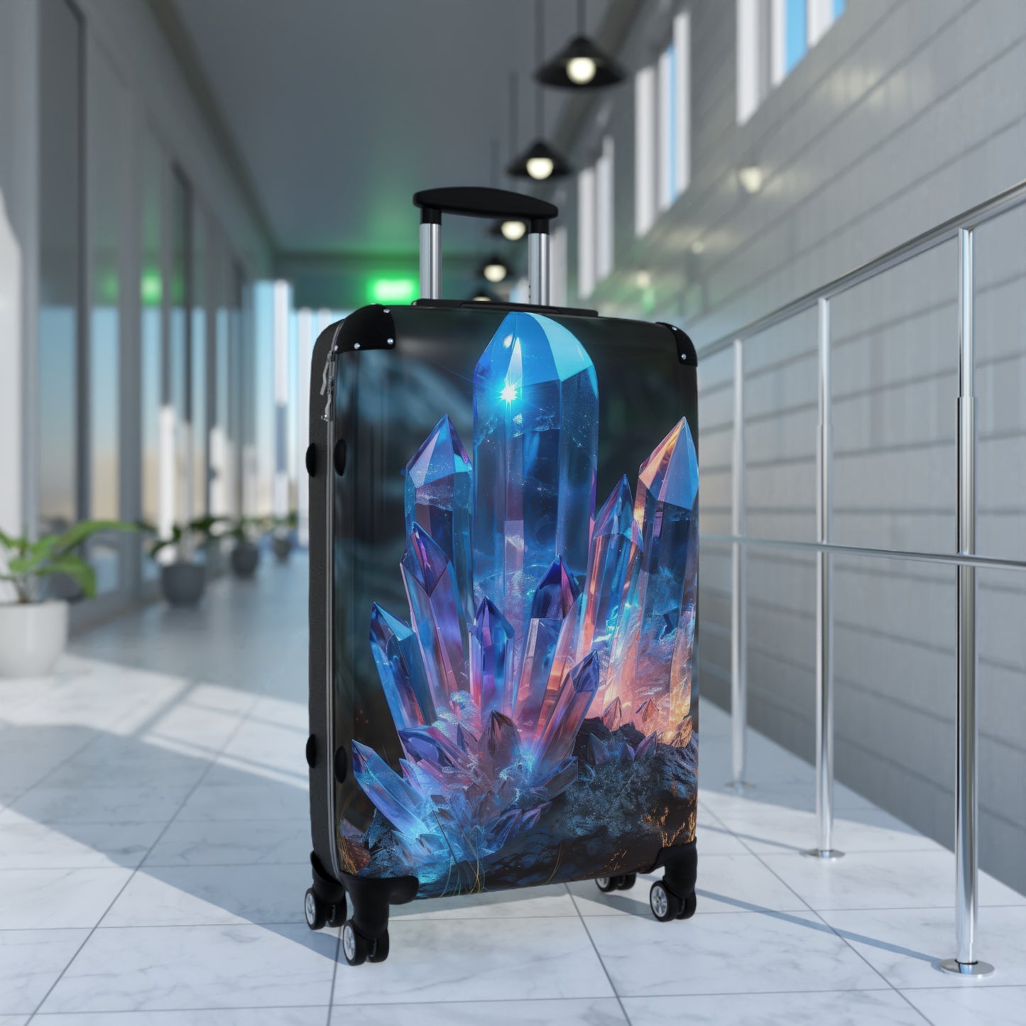 Nature Cluster Glowing Art Carry-On Suitcase - Stylish Luggage for Travelers