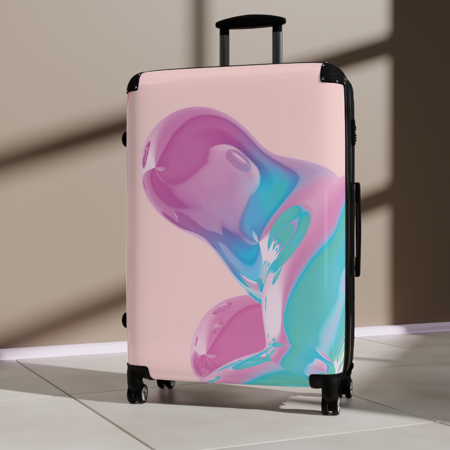 Abstract Colorful Bubbles Carry-On Suitcase - Stylish Luggage for Travelers