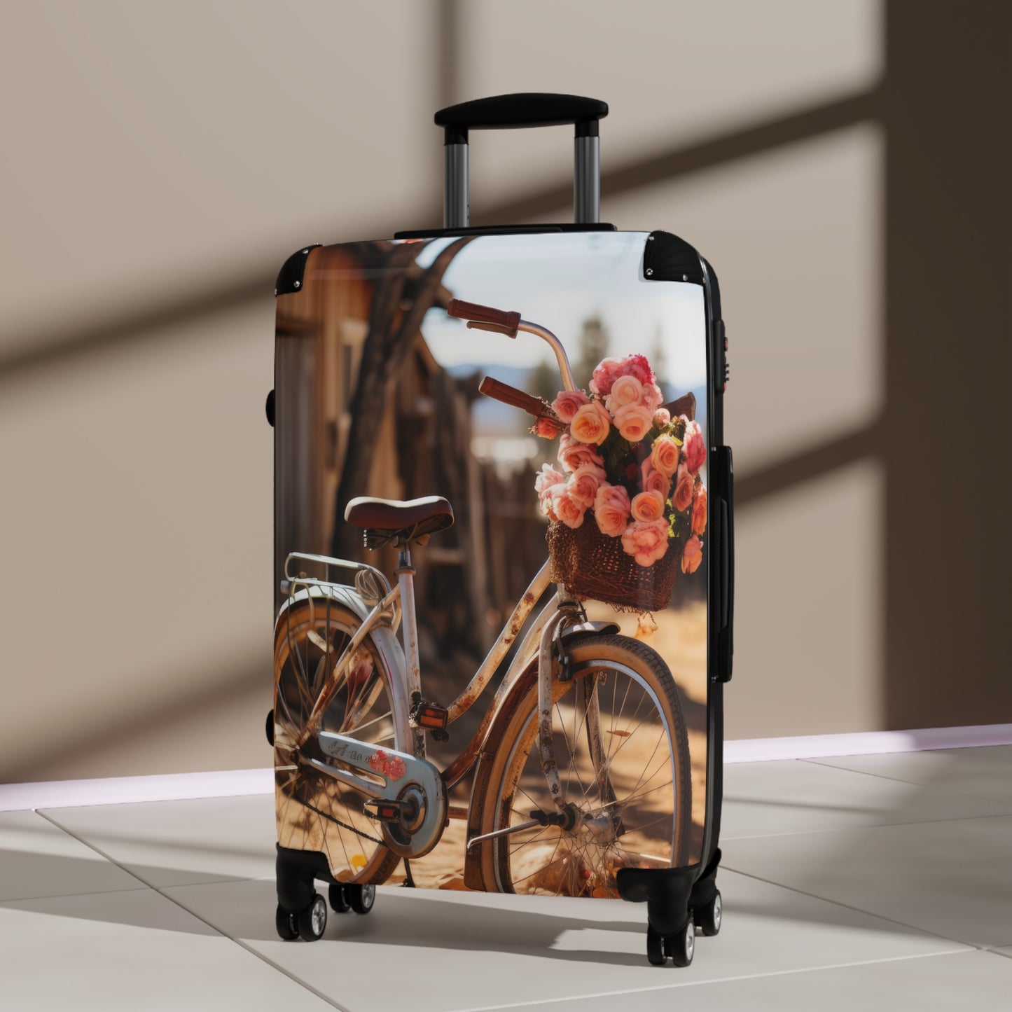 Nature Flowers Floral Bicycle Art Carry-On Suitcase - Stylish Luggage for Travelers