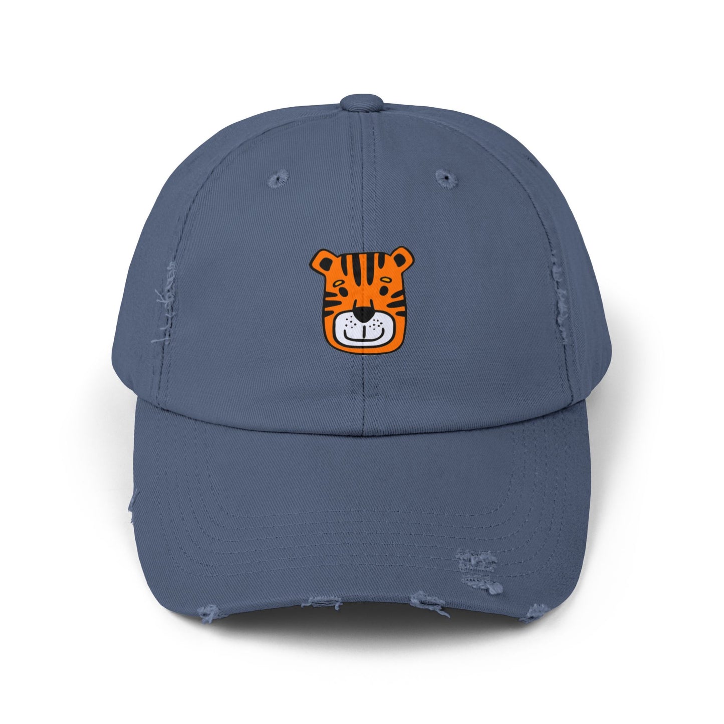 Tiger Orange Vintage Distressed Dad Hat Unisex Adjustable Cotton Twill Baseball Cap for Casual Everyday Wear