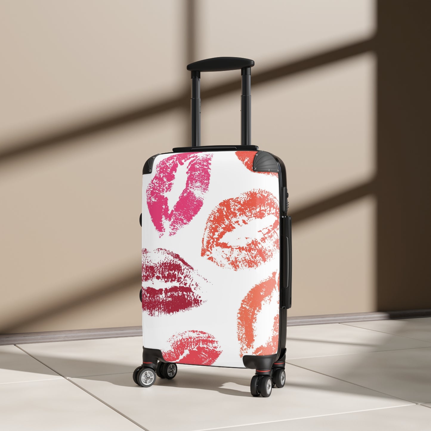 Abstract Kiss Pattern Art Carry-On Suitcase - Stylish Luggage for Travelers