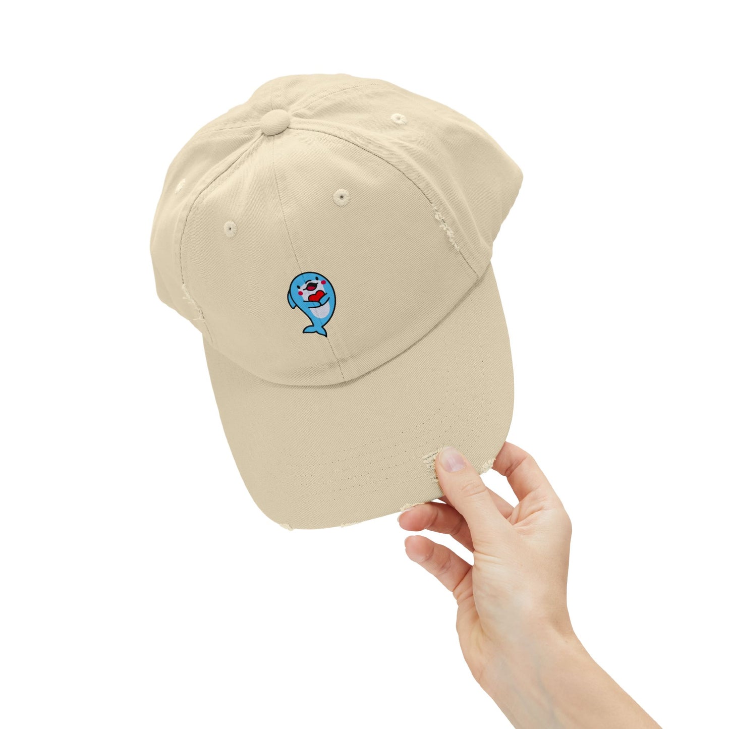 Dolphin Vintage Distressed Dad Hat Unisex Adjustable Cotton Twill Baseball Cap for Casual Everyday Wear