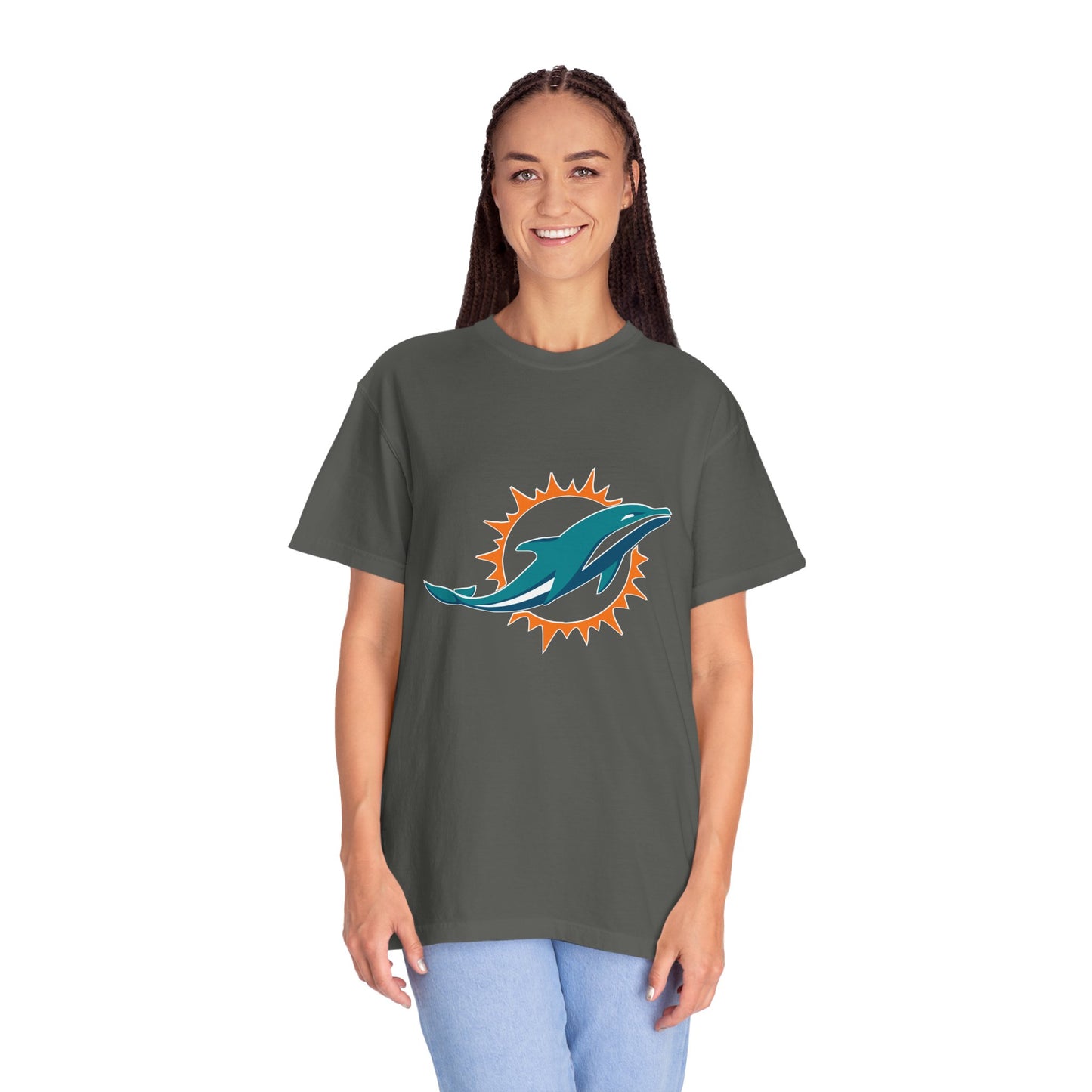 Miami Dolphins Football Merchandise Garment-Dyed T-Shirt – Premium Cotton Tee for Customization