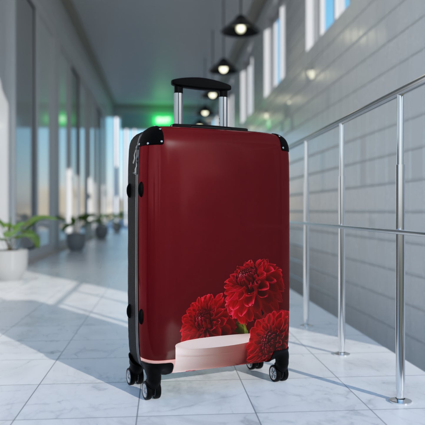 Nature Flowers Floral Red Art Carry-On Suitcase - Stylish Luggage for Travelers