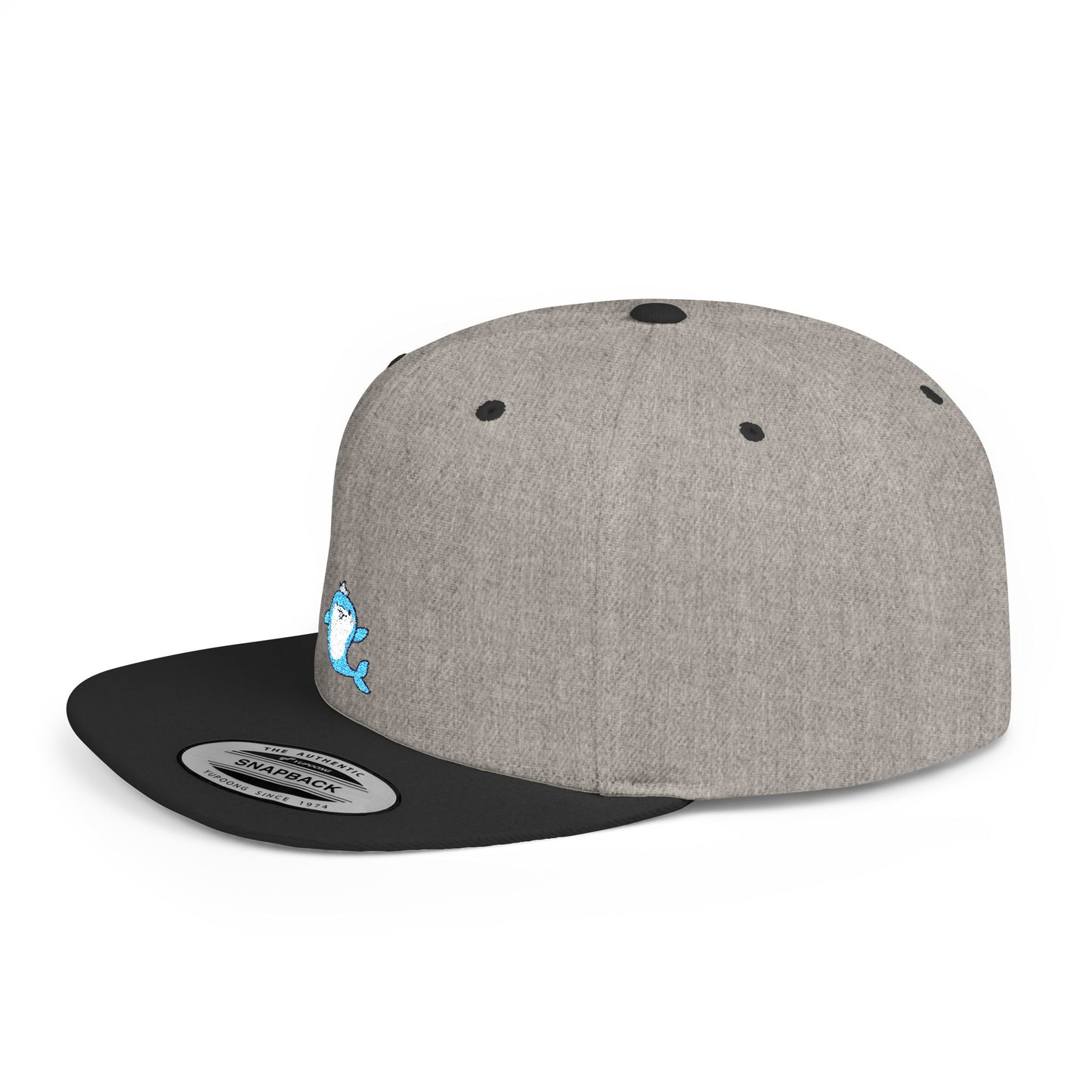 Icons Embroidered Dolphin 2 Flat Bill Snapback – Lightweight, Custom Fit, Premium Quality
