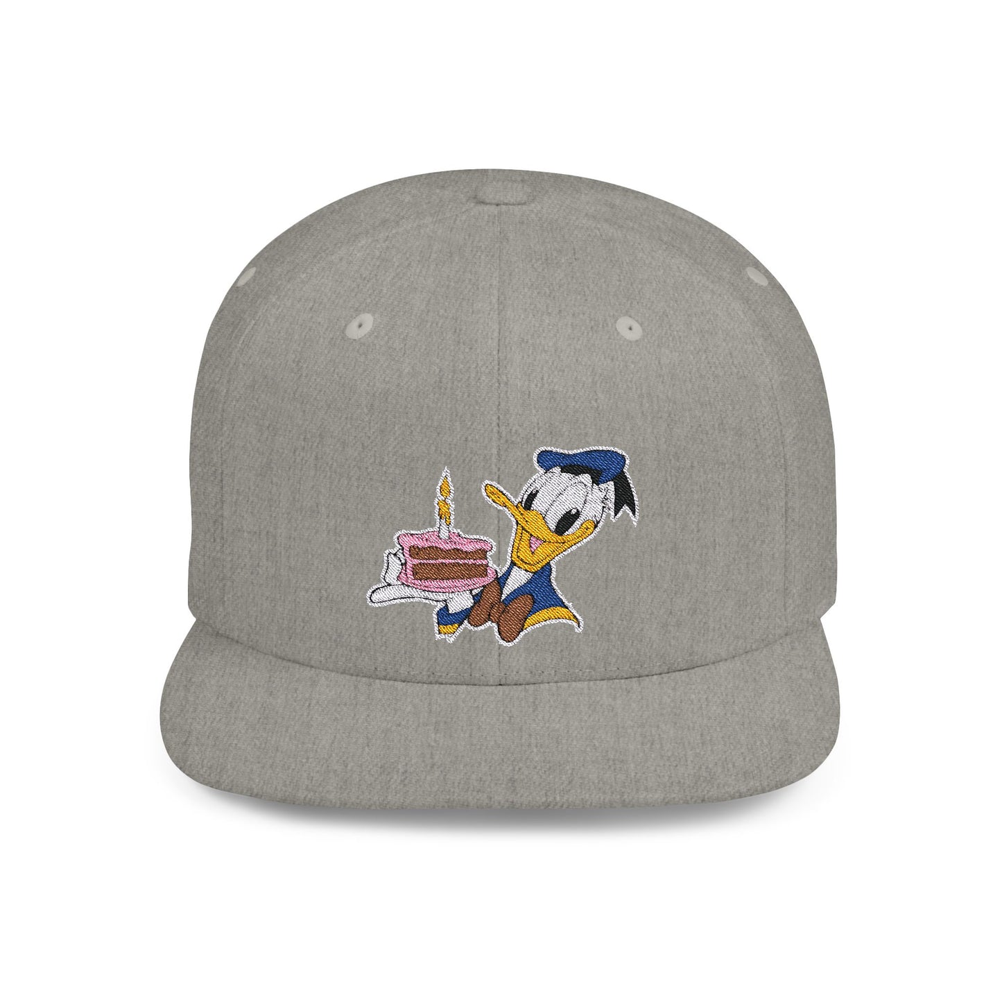 Donald Duck Birthday Cake Flat Bill Snapback – Lightweight, Custom Fit, Premium Quality