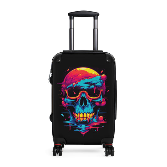 Abstract Skull Colorful Carry-On Suitcase - Stylish Luggage for Travelers