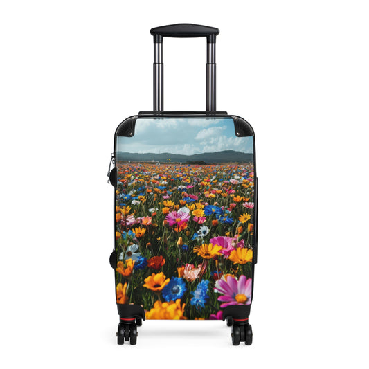 Nature Flowers Floral Vibrant Field Art Carry-On Suitcase - Stylish Luggage for Travelers