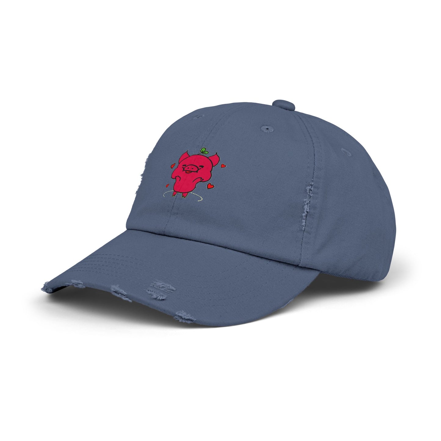 Pig Vintage Distressed Dad Hat Unisex Adjustable Cotton Twill Baseball Cap for Casual Everyday Wear