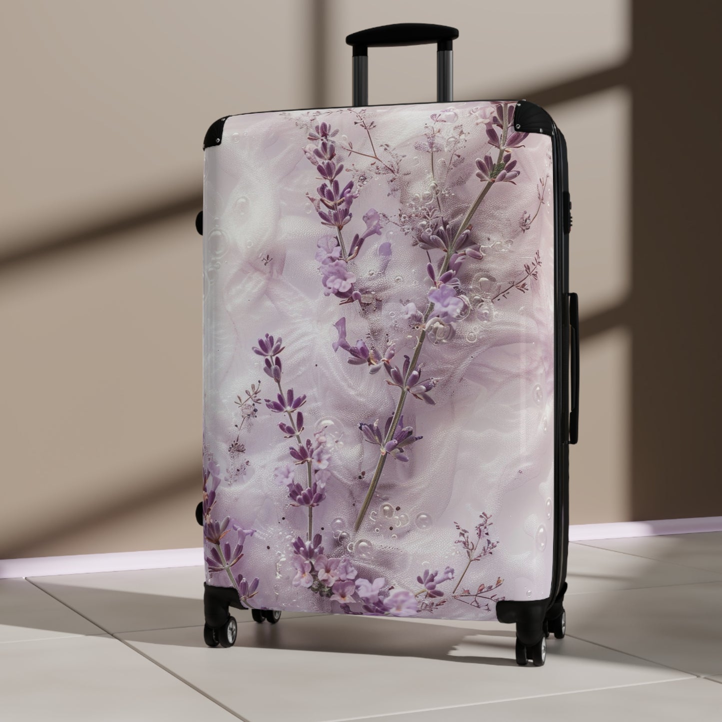 Nature Flowers Floral Animated Mauve Art Carry-On Suitcase - Stylish Luggage for Travelers