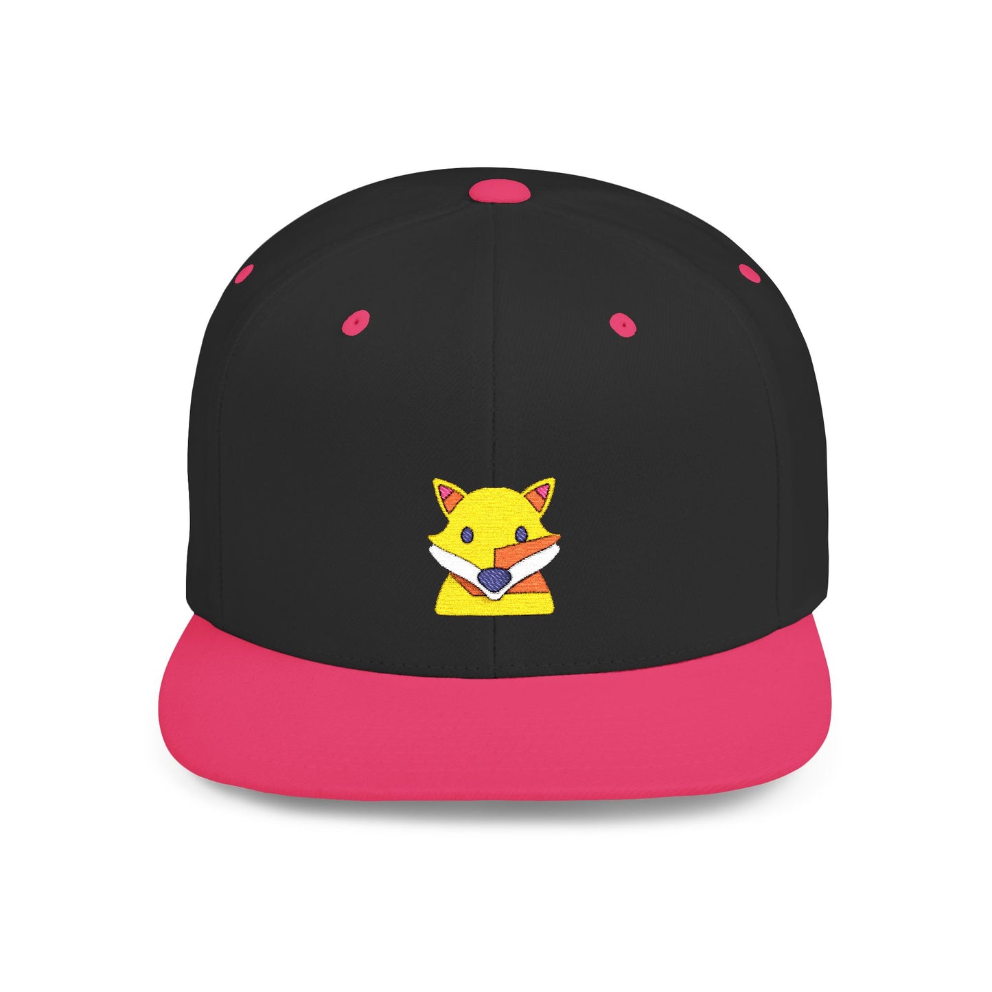 Icons Embroidered Fox Flat Bill Snapback – Lightweight, Custom Fit, Premium Quality