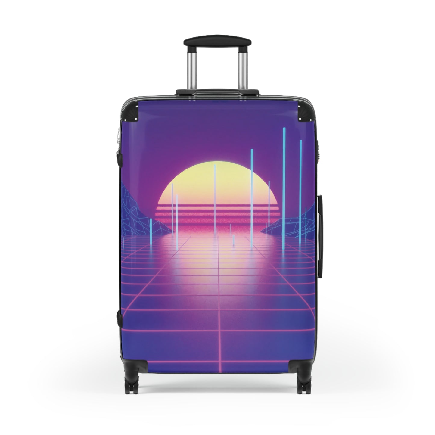 Abstract Retrowave Neon Art Carry-On Suitcase - Stylish Luggage for Travelers