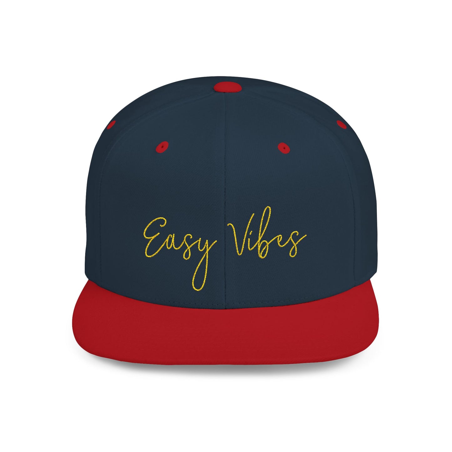 Text Easy Vibes Flat Bill Snapback – Lightweight, Custom Fit, Premium Quality