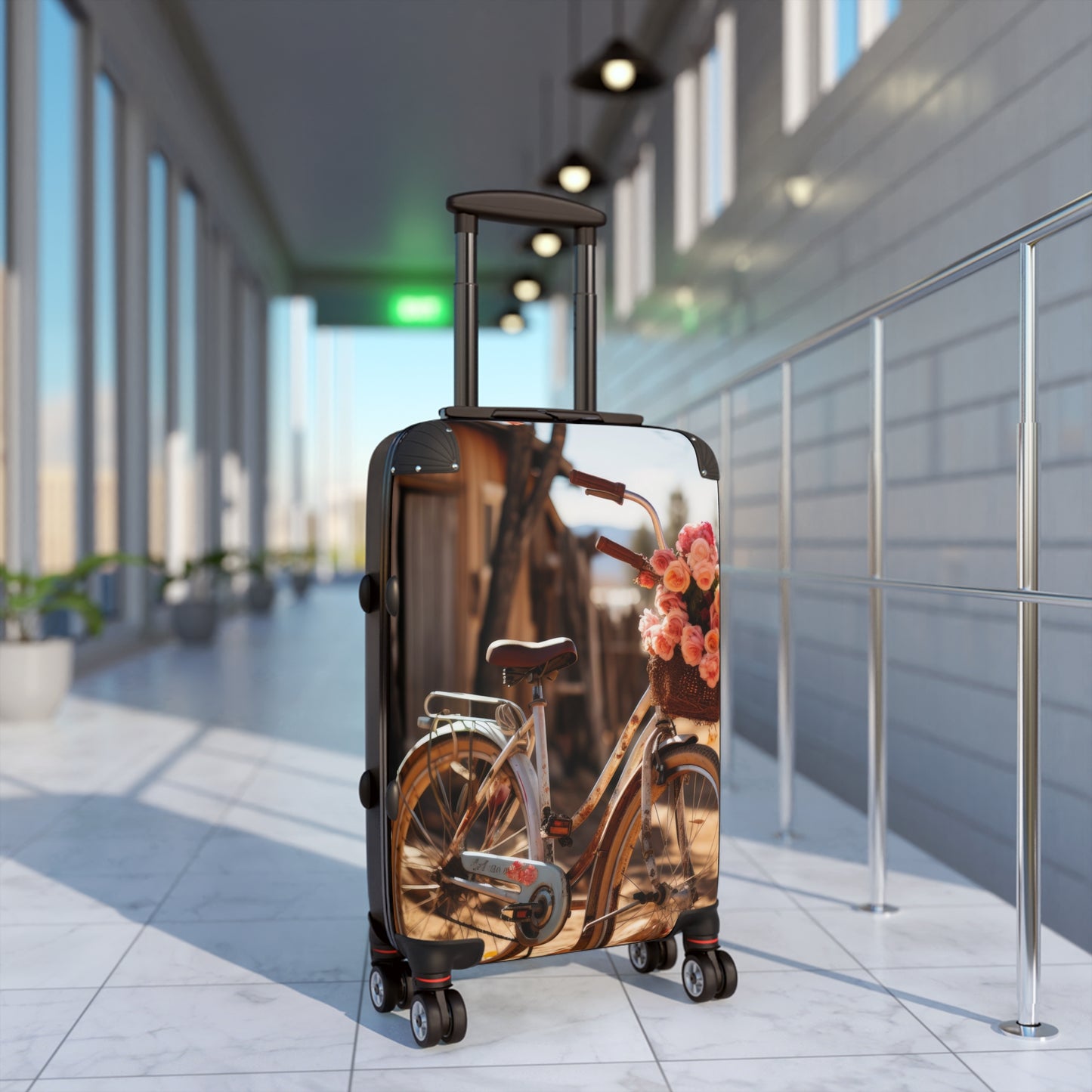Nature Flowers Floral Bicycle Art Carry-On Suitcase - Stylish Luggage for Travelers