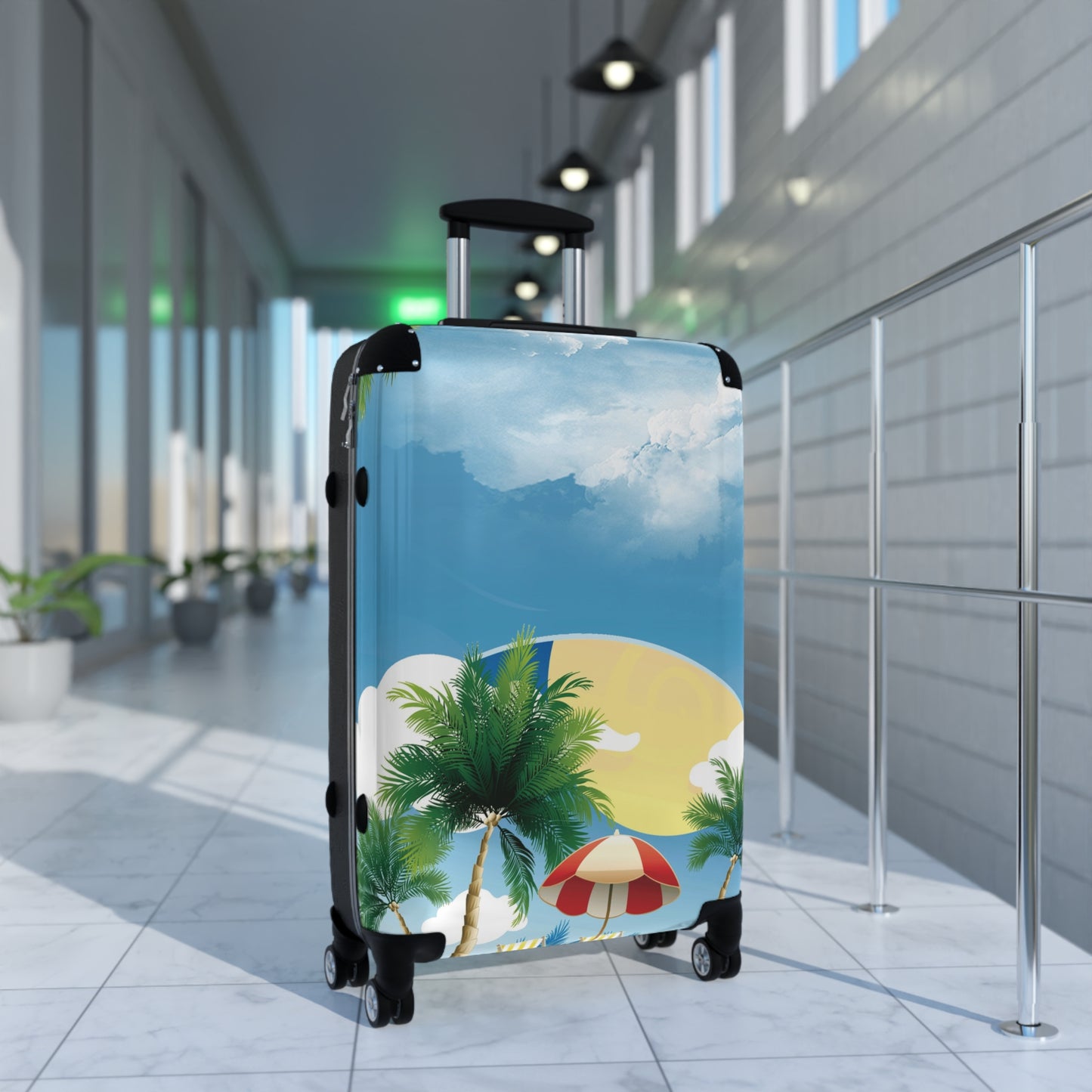 Nature Summer Beach Blue Literary Art Carry-On Suitcase - Stylish Luggage for Travelers