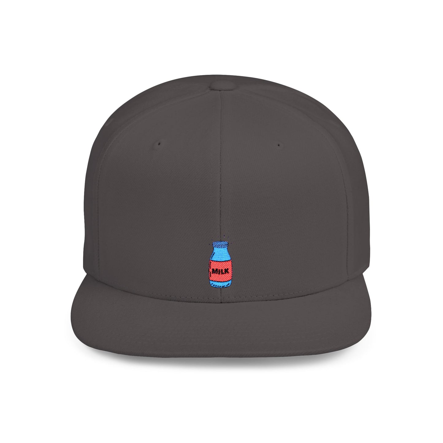 Icons Embroidered Milk Bottle Flat Bill Snapback – Lightweight, Custom Fit, Premium Quality