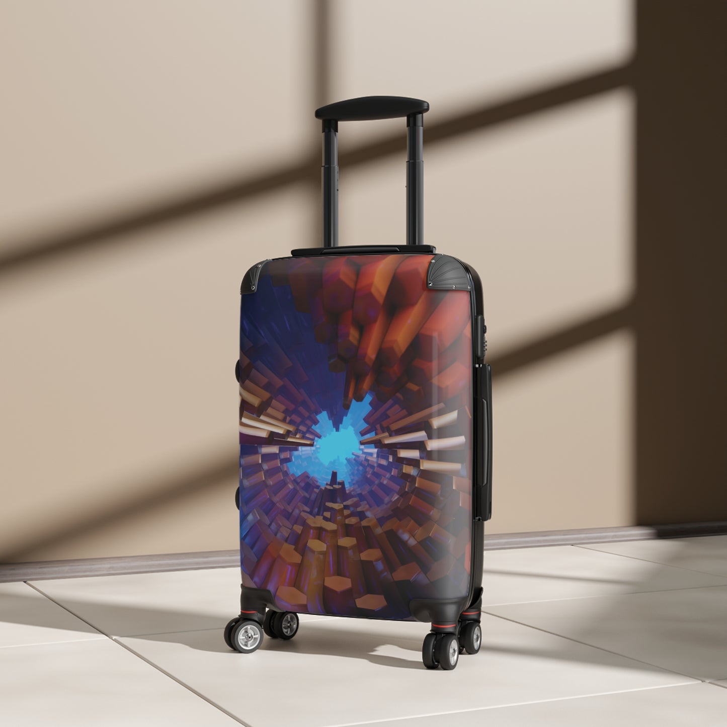 Abstract Hexangon Art Carry-On Suitcase - Stylish Luggage for Travelers