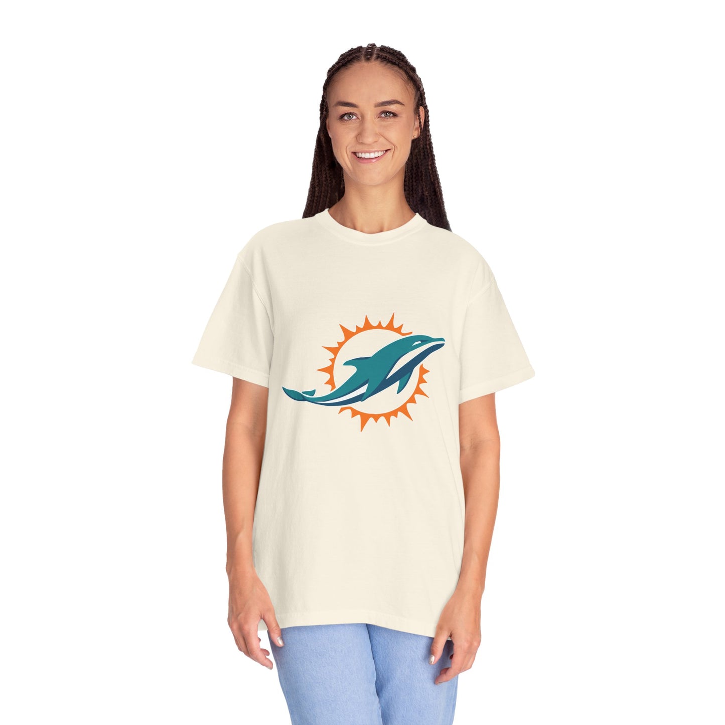 Miami Dolphins Football Merchandise Garment-Dyed T-Shirt – Premium Cotton Tee for Customization