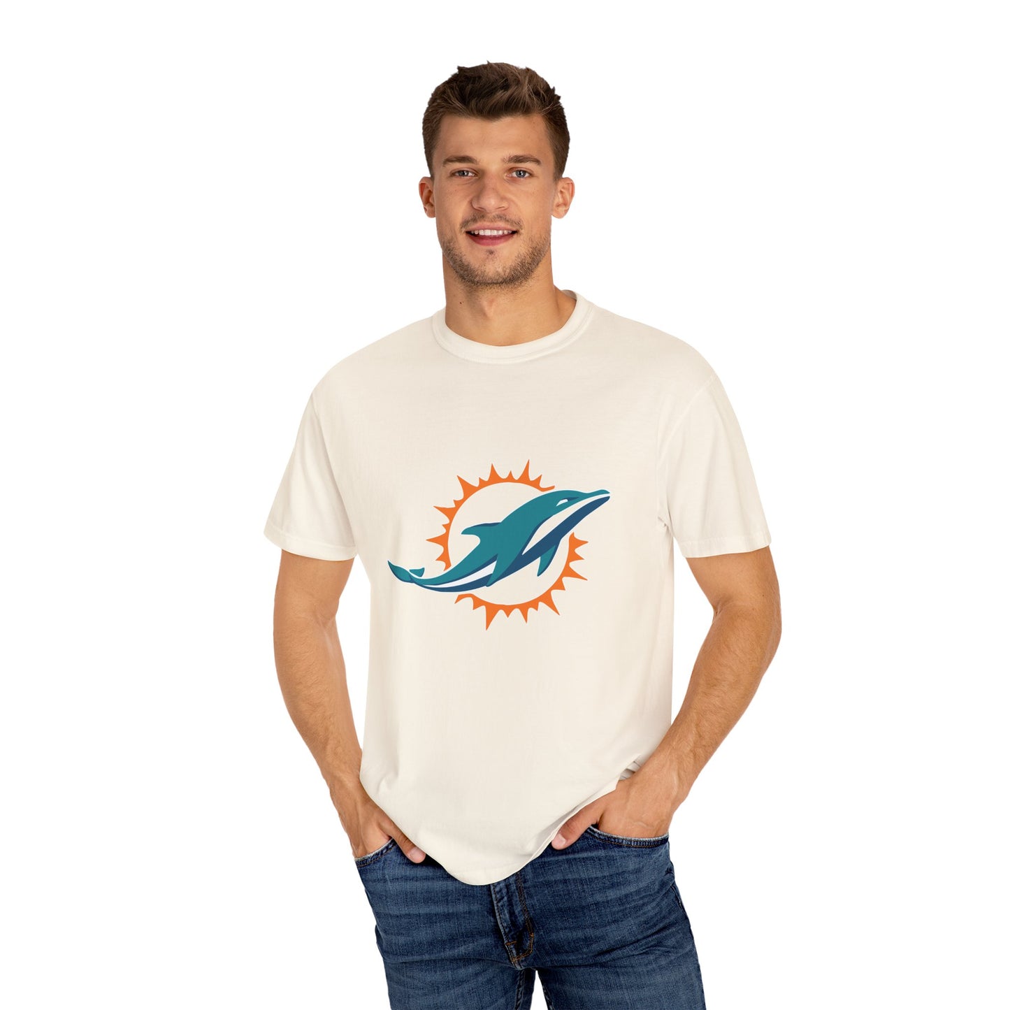 Miami Dolphins Football Merchandise Garment-Dyed T-Shirt – Premium Cotton Tee for Customization