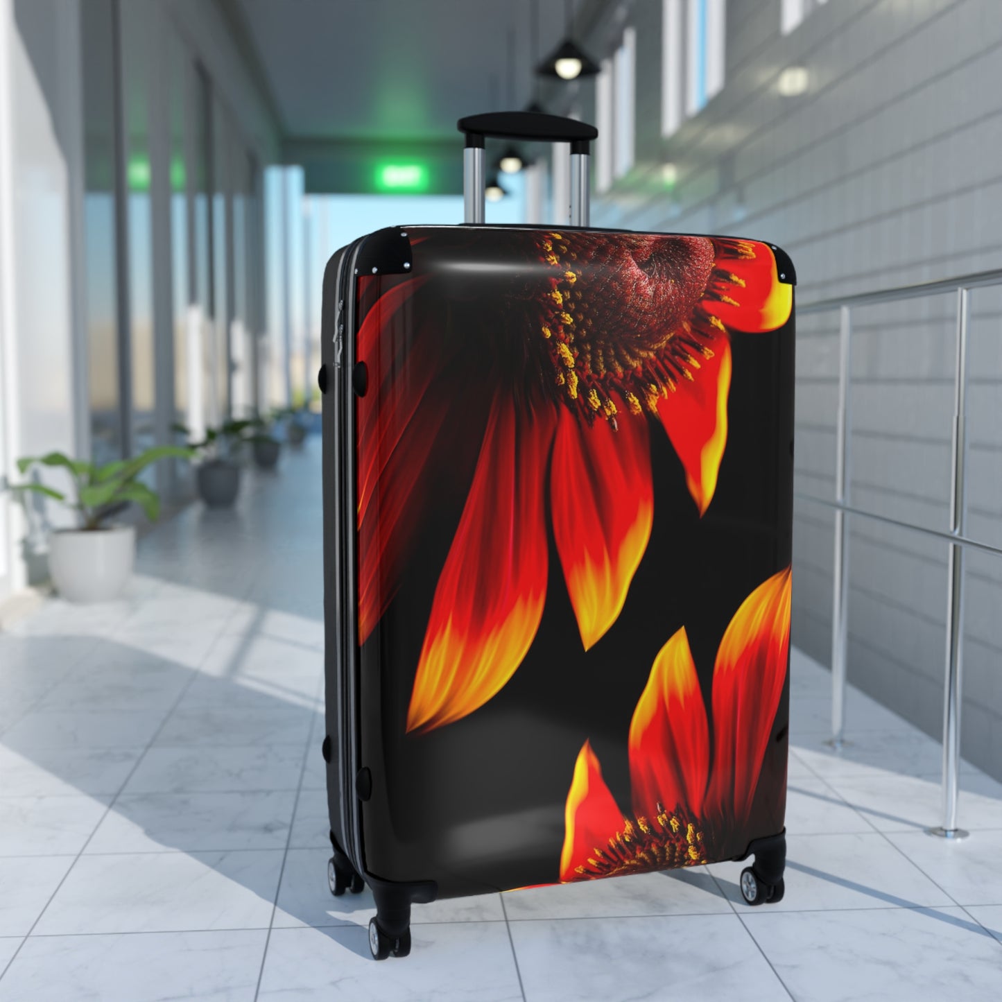 Nature Flowers Floral Red Petaled Art Carry-On Suitcase - Stylish Luggage for Travelers