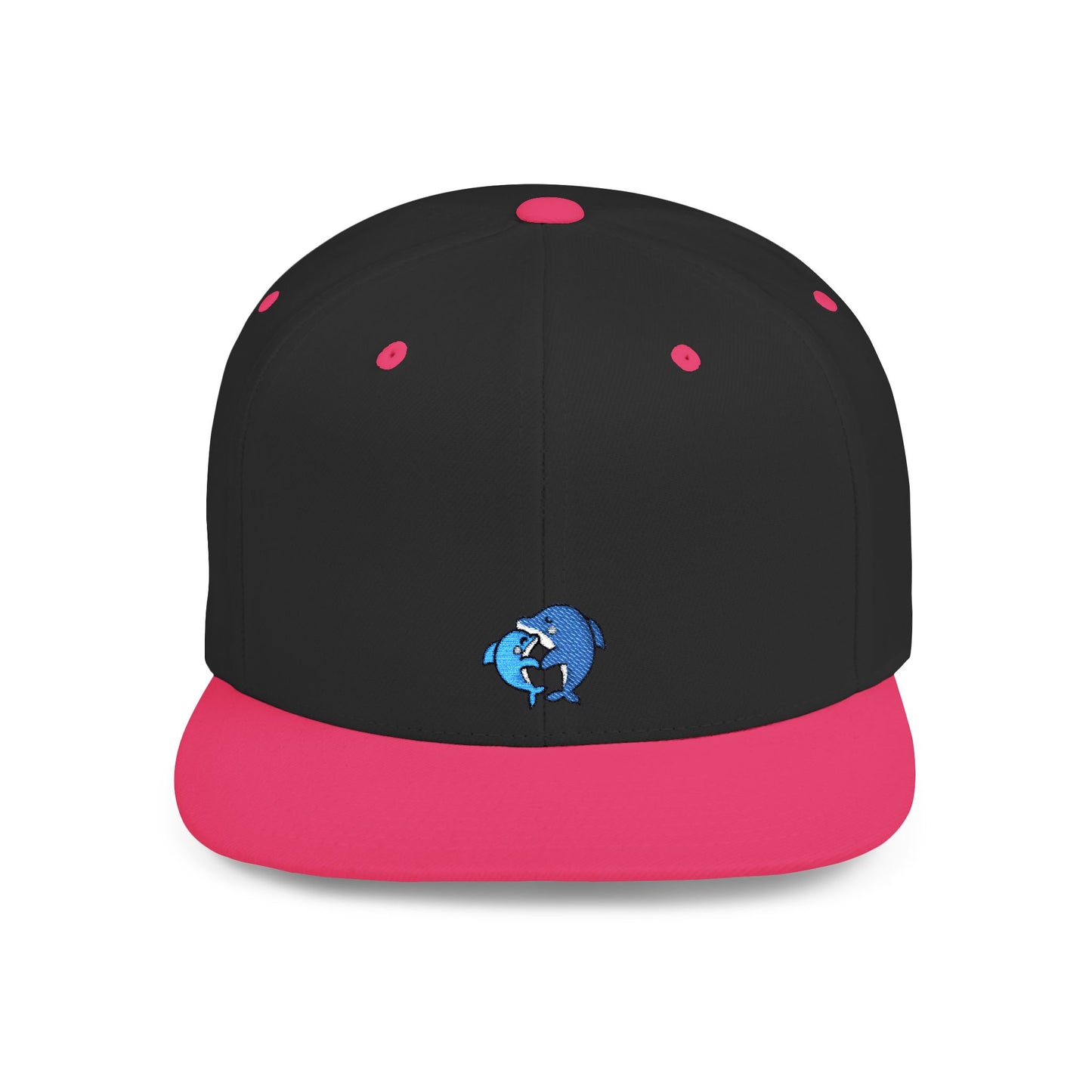 Icons Embroidered Dolphin Couple Flat Bill Snapback – Lightweight, Custom Fit, Premium Quality