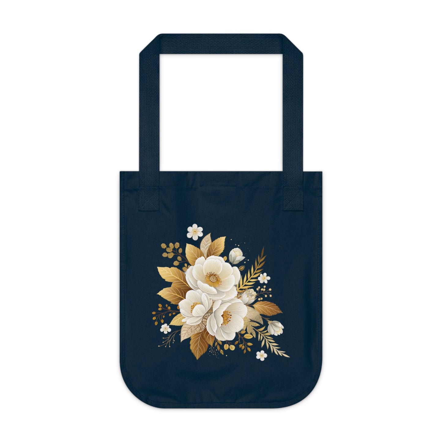 Flowers Bouquet Watercolor Floral Organic Canvas Tote Bag - Eco-Friendly Carryall for Everyday Use