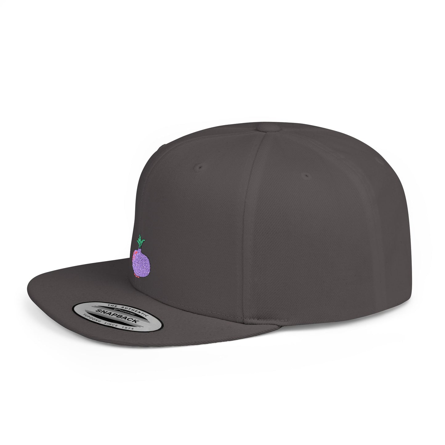 Icons Embroidered Purple Onion Flat Bill Snapback – Lightweight, Custom Fit, Premium Quality