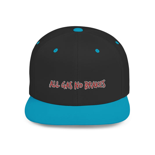 Text All Gas No Break Flat Bill Snapback – Lightweight, Custom Fit, Premium Quality
